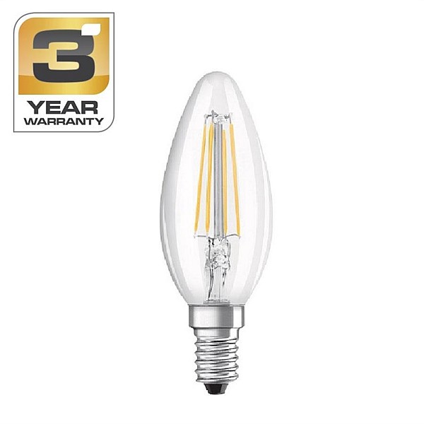 LED SPULDZE B35 4.3W E14 2700K 470LM FIL