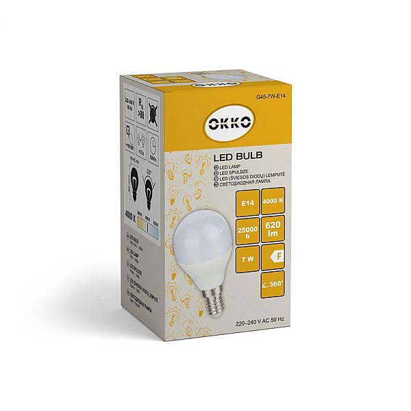 LED BULB G45 7W E14 620LM 4000K MATTE