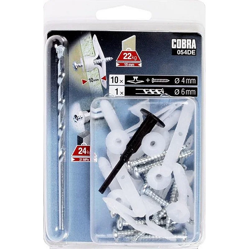 DĪBELIS ĢIPŠK. 7.4X28 MM NEILONA 10 GAB. DĪBELIS ĢIPŠK. 7.4X28 MM NEILONA 10 GAB.