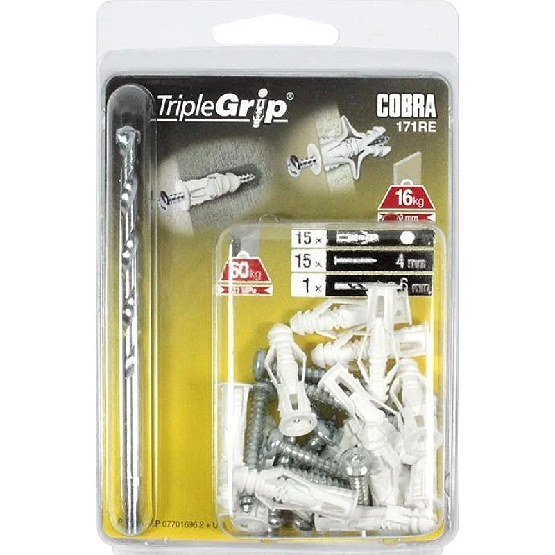 DĪBELIS ĢIPŠK. 4X29 MM PLASTM. 15 GAB. DĪBELIS ĢIPŠK. 4X29 MM PLASTM. 15 GAB.