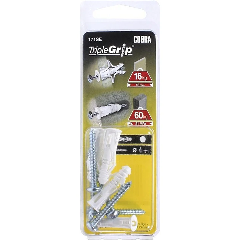 DĪBELIS ĢIPŠK. 4X29 MM PLASTM. 5 GAB. DĪBELIS ĢIPŠK. 4X29 MM PLASTM. 5 GAB.