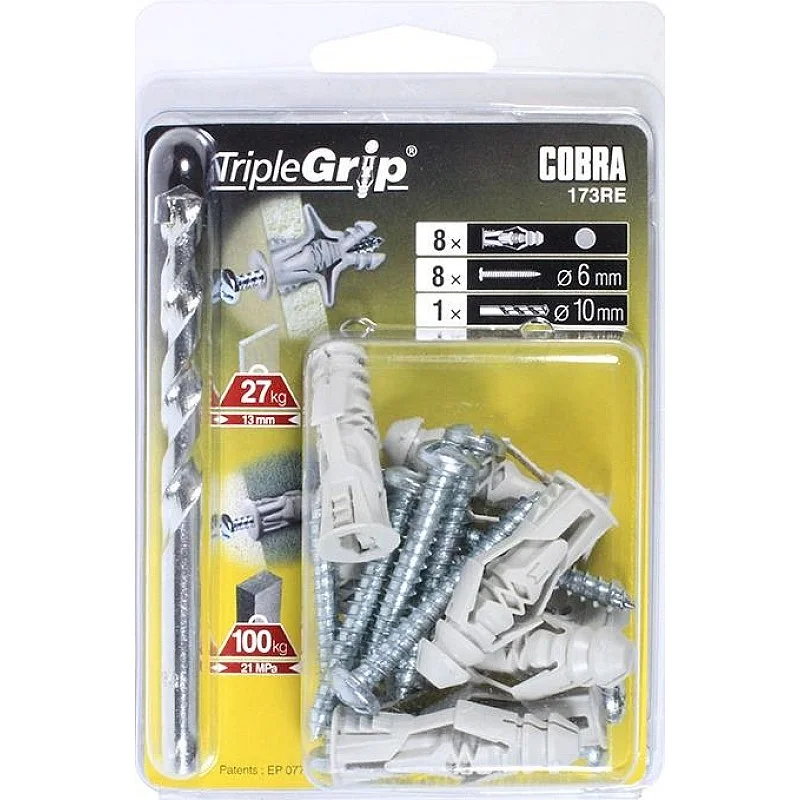 DĪBELIS ĢIPŠK. 6X39 MM PLASTM. 8 GAB. DĪBELIS ĢIPŠK. 6X39 MM PLASTM. 8 GAB.