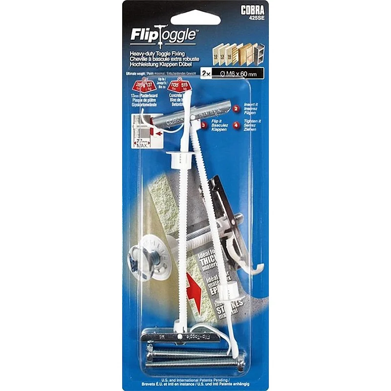 DĪBELIS ĢIPŠKARTONAM 6X77 MM 2 GAB. DĪBELIS ĢIPŠKARTONAM 6X77 MM 2 GAB.