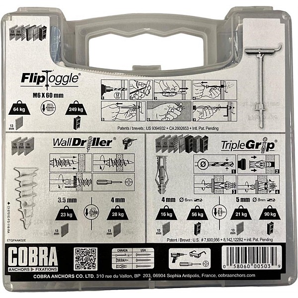 ANCHORS FOR DRYWALL PROKIT 128 PCS