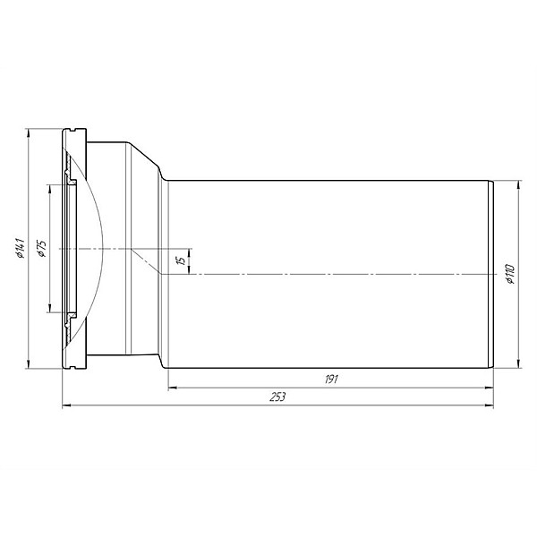 WC CONNECTION 110MM 15MM ECCENTRIC