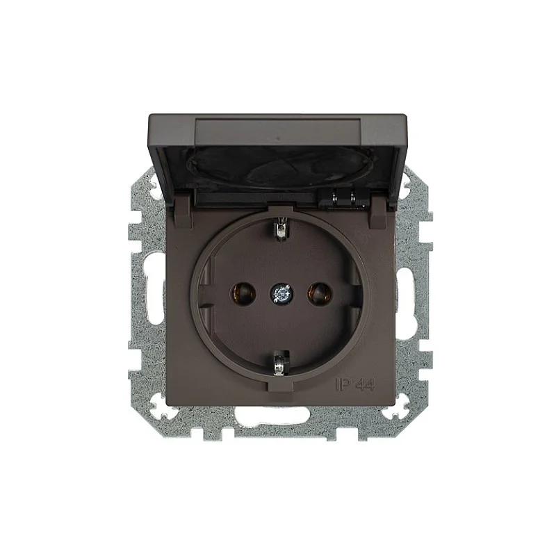 Kištukinis lizdas LIREGUS RETRO. rudos spalvos. IP44