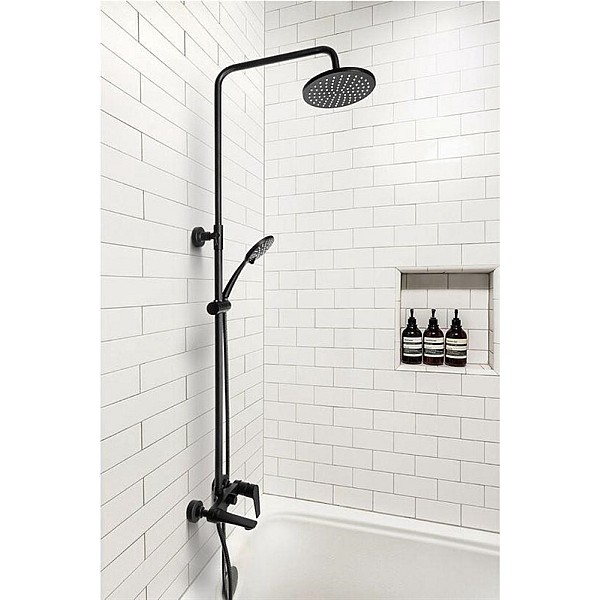 SHOWER COLUMN DOKOS W BATH MIXER BLACK