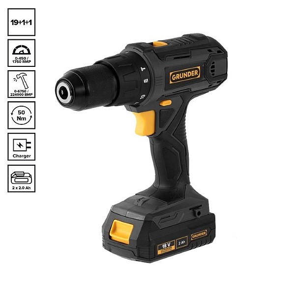 CORDLESS DRILL CD-L1318 18V 2X2AH