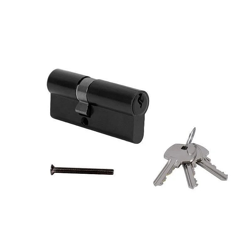 CYLINDER 35-35 WITH 3 KEYS. BLACK