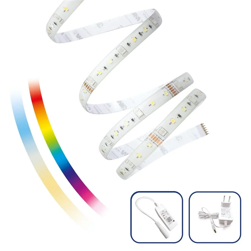 LED STRIP LIG KIT 17W/5M RGBW+CONT+ADAPT