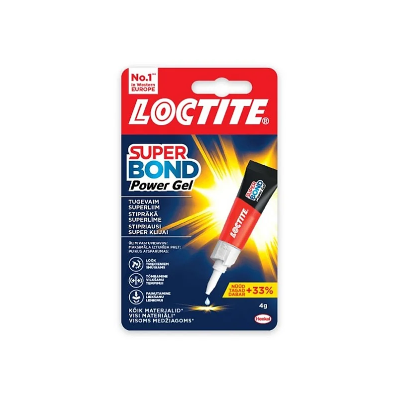 Līme kontakti Loctite Super Bond Power Gel. 4 g Līme kontakti Loctite Super Bond Power Gel. 4 g