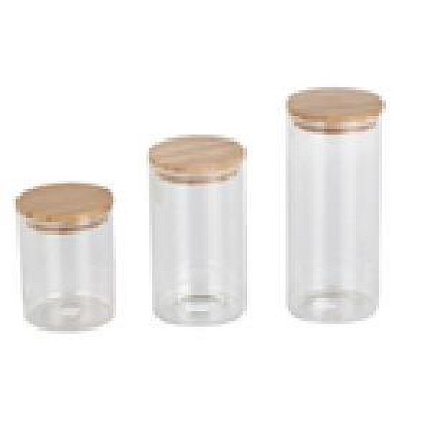 GLASS CANISTER BAMBOO LID 1000ML