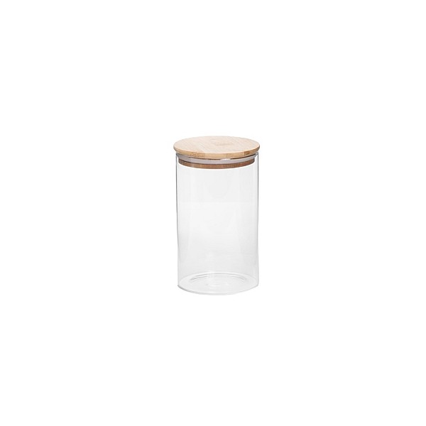 GLASS CANISTER BAMBOO LID 1000ML