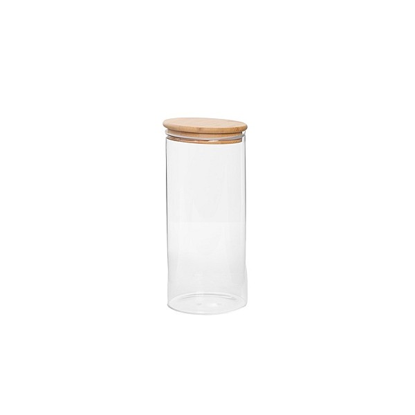 GLASS CANISTER BAMBOO LID 1300ML