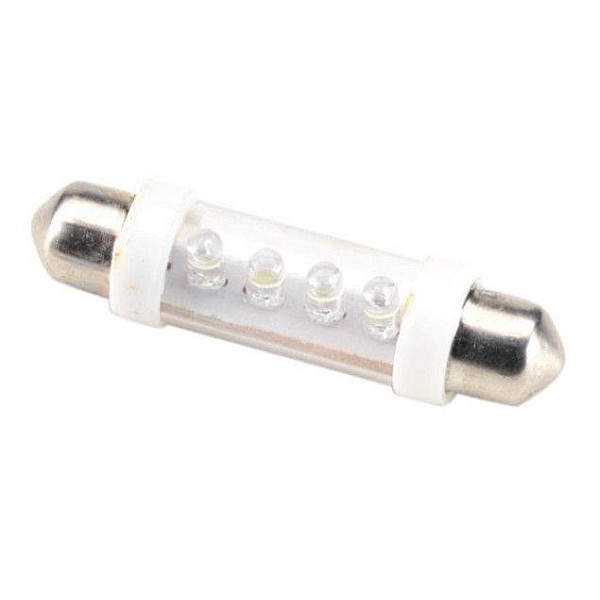 2 FESTOON BULBS 4 WHITE LEDS TORPEDO