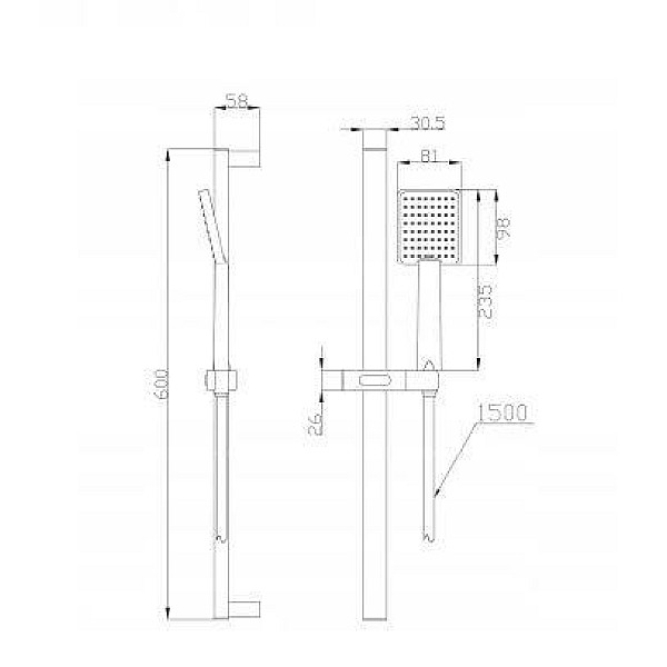 SHOWER SET 1-F PATRAS AU-31-Z04-G BLACK