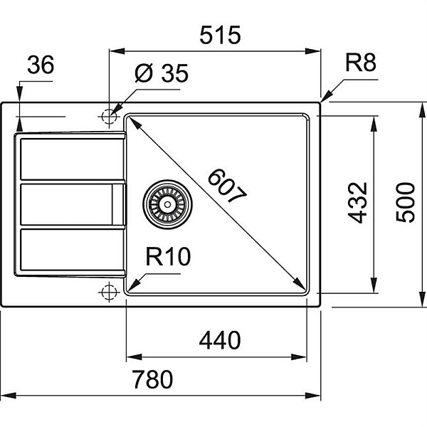 Plautuvė Franke Sirius 2.0 S2D 611-78 XL 143.0590.228 JUODA