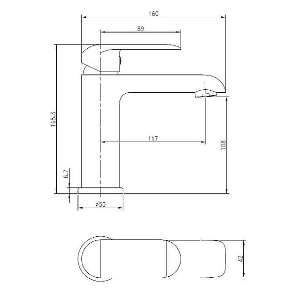 Izlietņu jaucējkrāns Thema Lux DF123 Black DF12301-1. melna