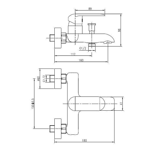 BATH MIXER THEMA LUXDF12303. BLACK