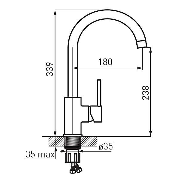 KITCHEN MIXER SPOT DOM-BDS41S.BEIGE