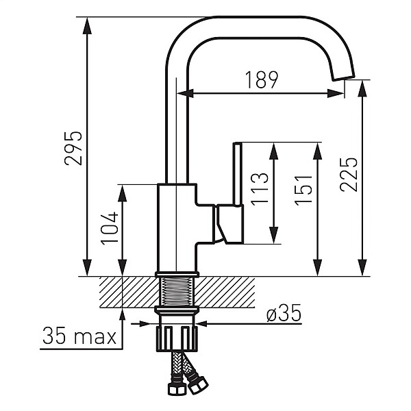 KITCHEN MIXER SPOT DOM-BDS42B.BLACK