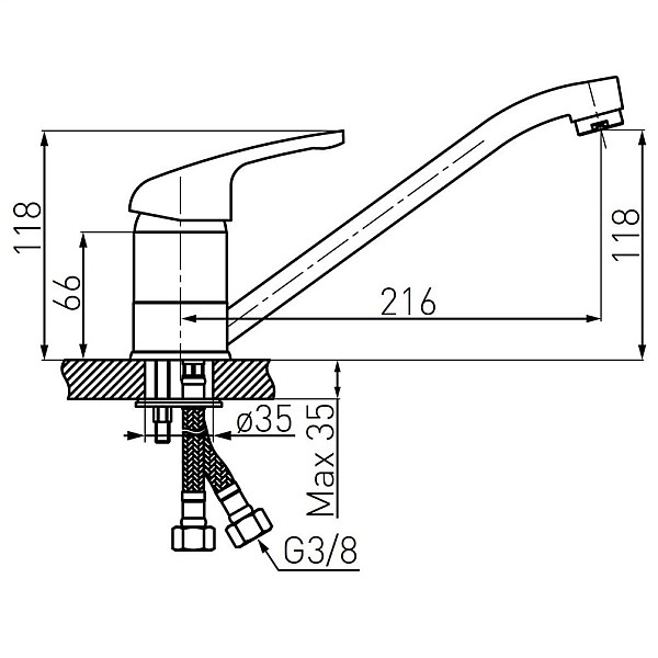 KITCHEN MIXER SPOTI DOM-BDS4S. BEIGE