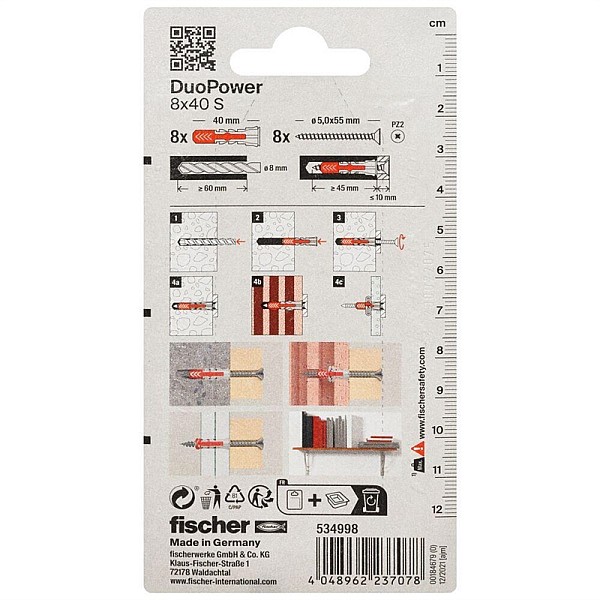 FRAME PLUG WITH SCREW 8X40MM 8PCS