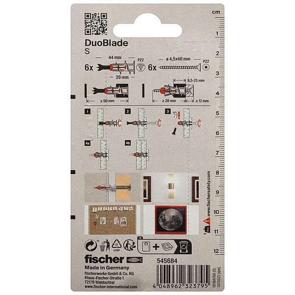 Kaištis Fischer DuoBlade. 29 mm x 4.5 mm. 6 vnt.