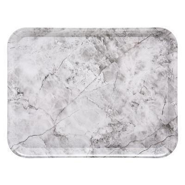 TRAY 33X43 MELA WHT MARBLE