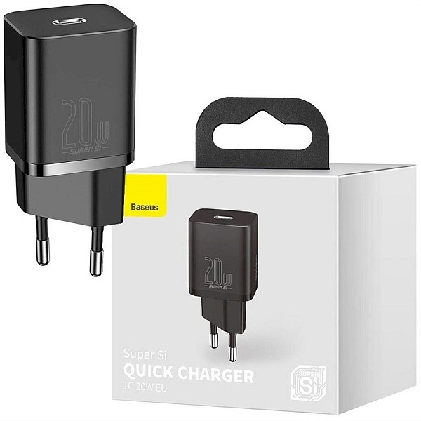 WALL CHARGER SUPER SI 1C USB-C 20W BLACK