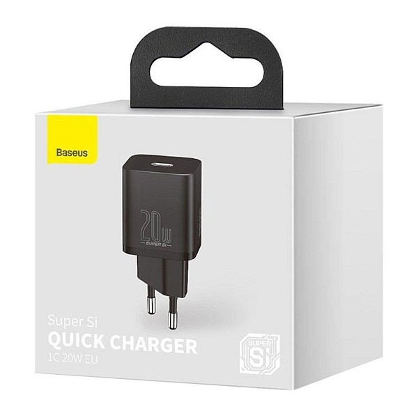 WALL CHARGER SUPER SI 1C USB-C 20W BLACK