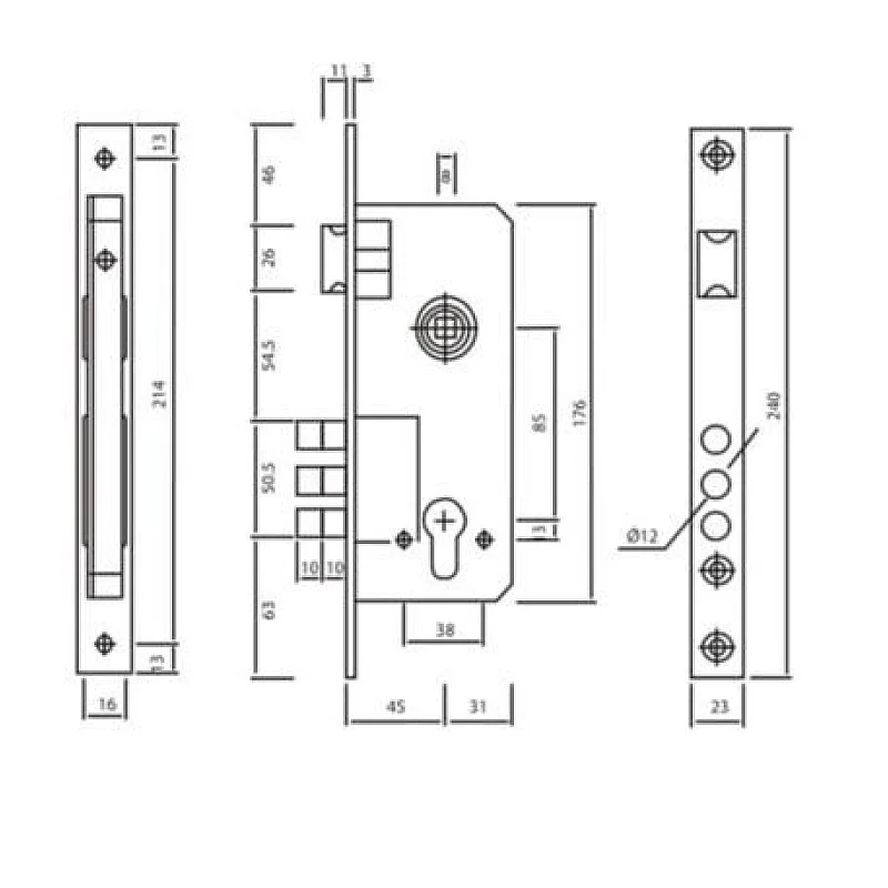 IEKAĻ.SLĒDZ 10152/3MR BEZ CILINDRA HROMS IEKAĻ.SLĒDZ 10152/3MR BEZ CILINDRA HROMS