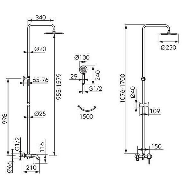 BATH MIXER W SHOW SET FIESTA NP79-BFI13U