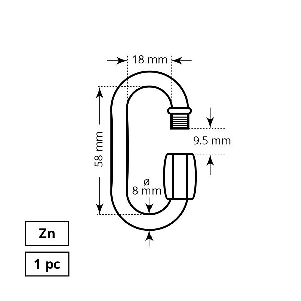 Greitoji jungė Haushalt. ZN. 1DD. 8 mm