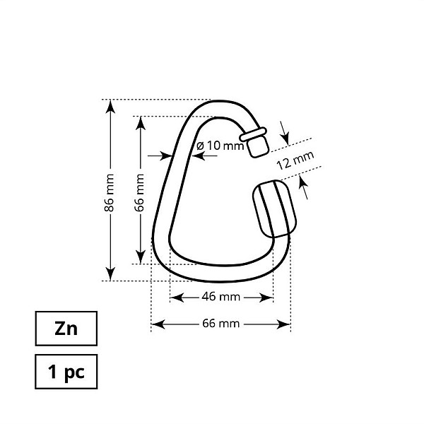 CONNECTING LINK DELTA 10 MM ZN FAST 1