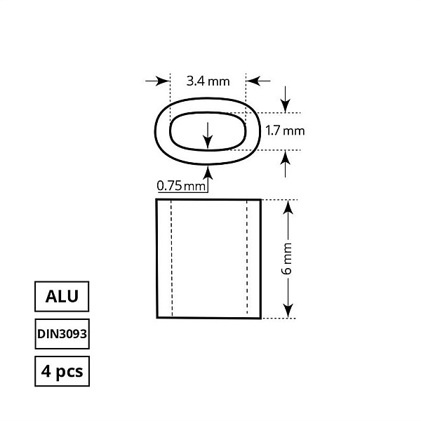 Lyno suspaudiklis Haushalt. DIN3093. 4DD. 1.5 mm