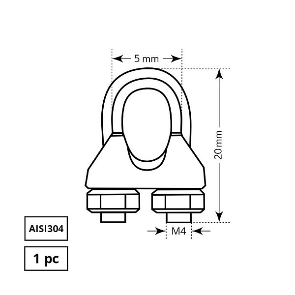 SAVILCĒJS TROSES 3.0MM AISI304 1DD