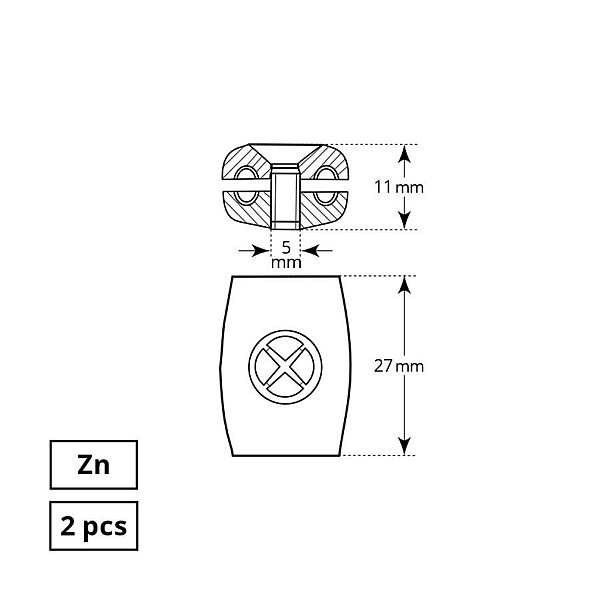 PLANE CABLE CLIP 2 MM 2DD