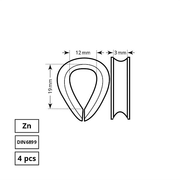 CILPAS TROSEI3MM ZN DIN6899 4DD