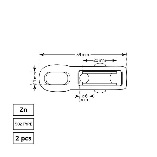 UZKABE TROSES 20MM 502 2DD