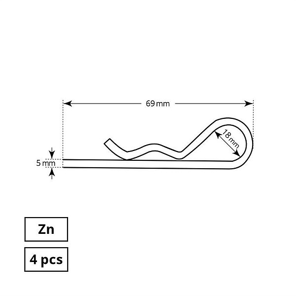 STUD (3 MM. ZN. 4DD)