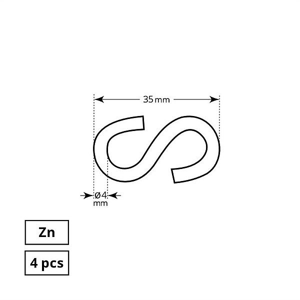 ĀĶIS 4MM S-VEIDA ZN 4DD