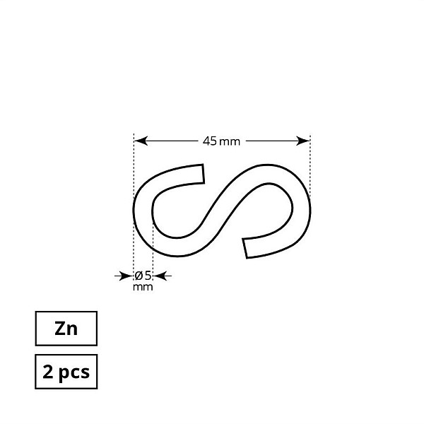 ĀĶIS 5MM S-VEIDA ZN 2DD