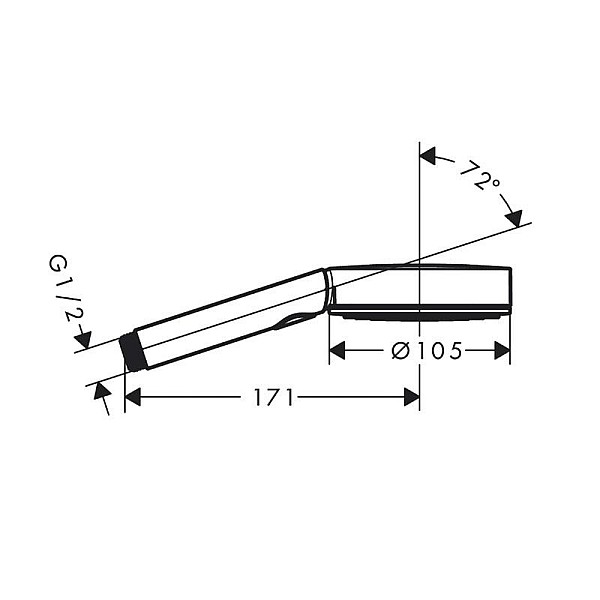 Dušo galvutė Hansgrohe Pulsify S 105. mat. juoda. Ø105 mm