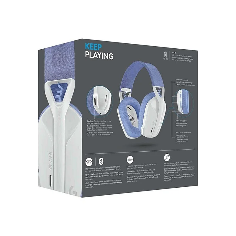 Austiņas bezvadu spēļu LOGITECH G435 white Austiņas bezvadu spēļu LOGITECH G435 white