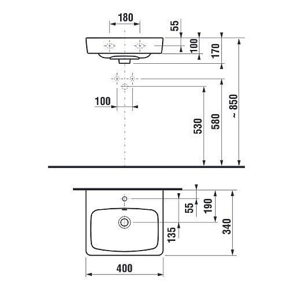 Praustuvė JIKA LYRA PLUS H815380. 400×340 mm