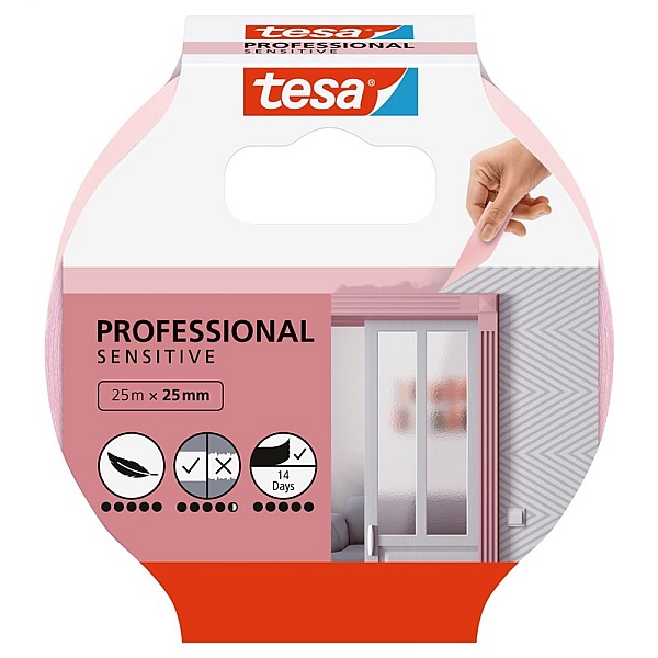 MASKING TAPE TESA PROFESS SENSITIVE 25MM