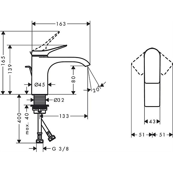 HG VIVENIS BASIN M.80 POP UP WASTE CHR