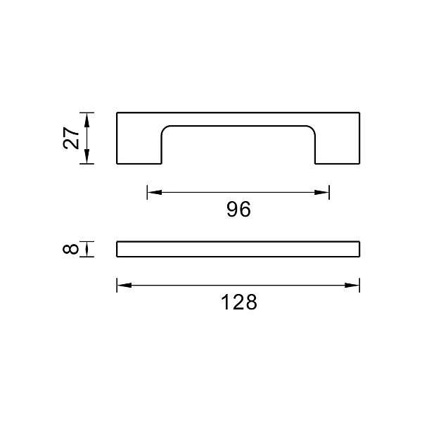 FURNITURE HANDLE 149/96 MAT CR