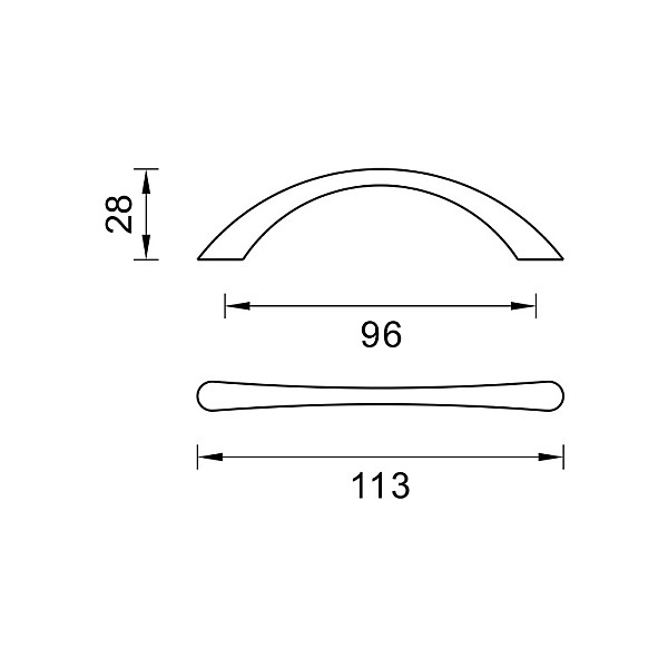 FURNITURE HANDLE 211BM/96 KROOM